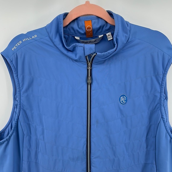 Peter Millar Blue Sporty CT & Country Club Logo Vest with Stand-Up Collar Sz XL - Picture 5 of 10